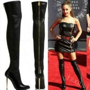 Womens Thigh High Over Knee Boots Stretch Pointed Toe High Heels Zip Shoes Club